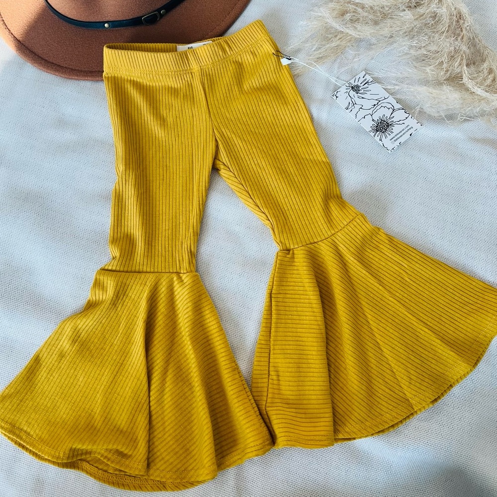 Kids Boutique Mustard Bell Bottoms NWT
